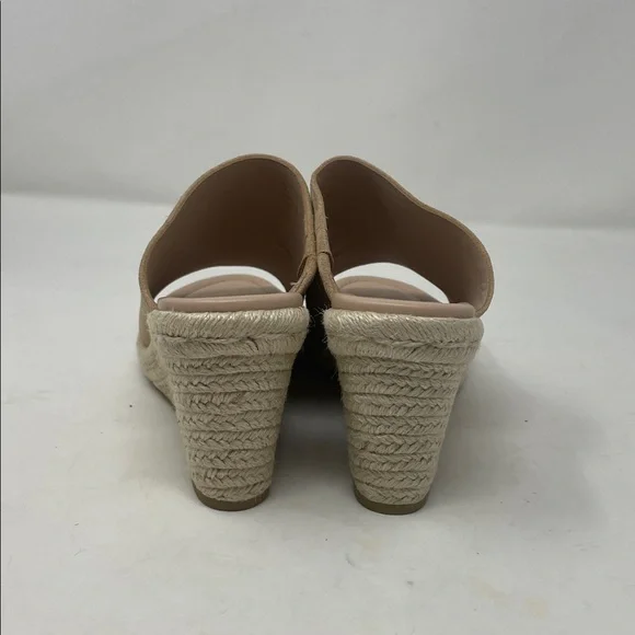 Stuart Weitzman Tan Suede-Like Espadrille Wedge Slip-On Sandals Size 7 - Picture 4 of 15